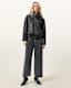 Clay Funnel Neck Cropped Leather Jacket