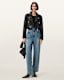 Elora Cropped Slim Leather Biker Jacket