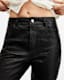 Pearson Slim Fit Raw Hem Leather Trousers