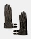 Roxy Leather Double Buckle Gloves