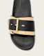 Ellie Studded Buckle Leather Sliders