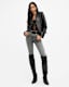 Cawley Funnel Neck Leather Biker Jacket