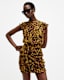 Hali Animal Print Ruffle Mini Dress