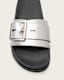 Ellie Studded Buckle Leather Sliders