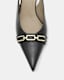 Grace Leather Chain Slingback Heels