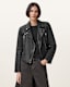 Cargo Distressed Leather Biker Jacket