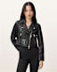 Elora Cropped Slim Leather Biker Jacket
