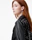 Billie Pearl Embellished Leather Biker Jacket
