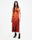 Karla V-Neck Silk Blend Midi Dress