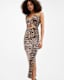 Amaya Leopard Print Cut Out Midi Dress
