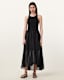 Zenia Sleeveless Asymmetric Midi Dress