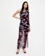 Eris One Shoulder Mesh Floral Midi Dress
