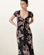 Gabby Floral Print Mesh Maxi Dress