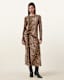 Rivi Draped Long Sleeve Midi Dress