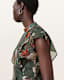 Fleur Printed Asymmetric Mini Dress