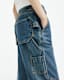 Florence Wide Leg Denim Cargo Trousers