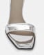 Noir Metallic Leather High Heel Sandals