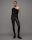 Stef One Sleeve Asymmetric Ribbed Top
