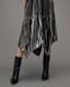 Lerin Metallic Asymmetric Midi Skirt