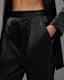 Aleida Mid-Rise Tapered Shiny Trousers
