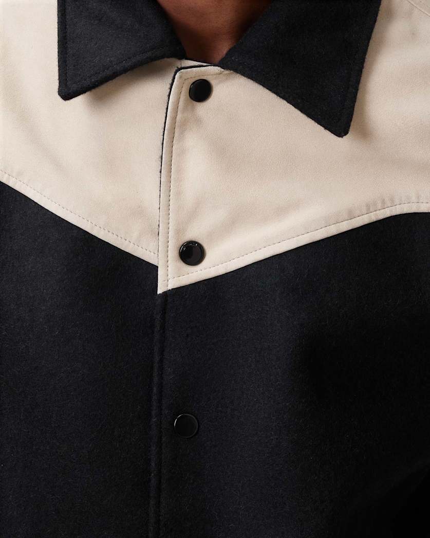 Endleton Contrast Leather Bomber Jacket