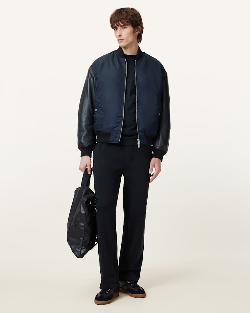 Myler Leather Sleeve Bomber