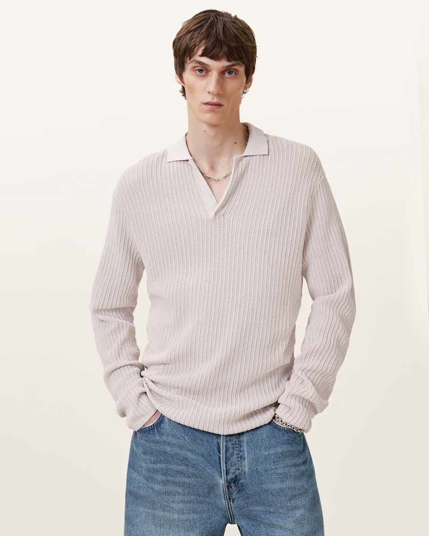 Thoma Long Sleeve Knitted Polo Shirt
