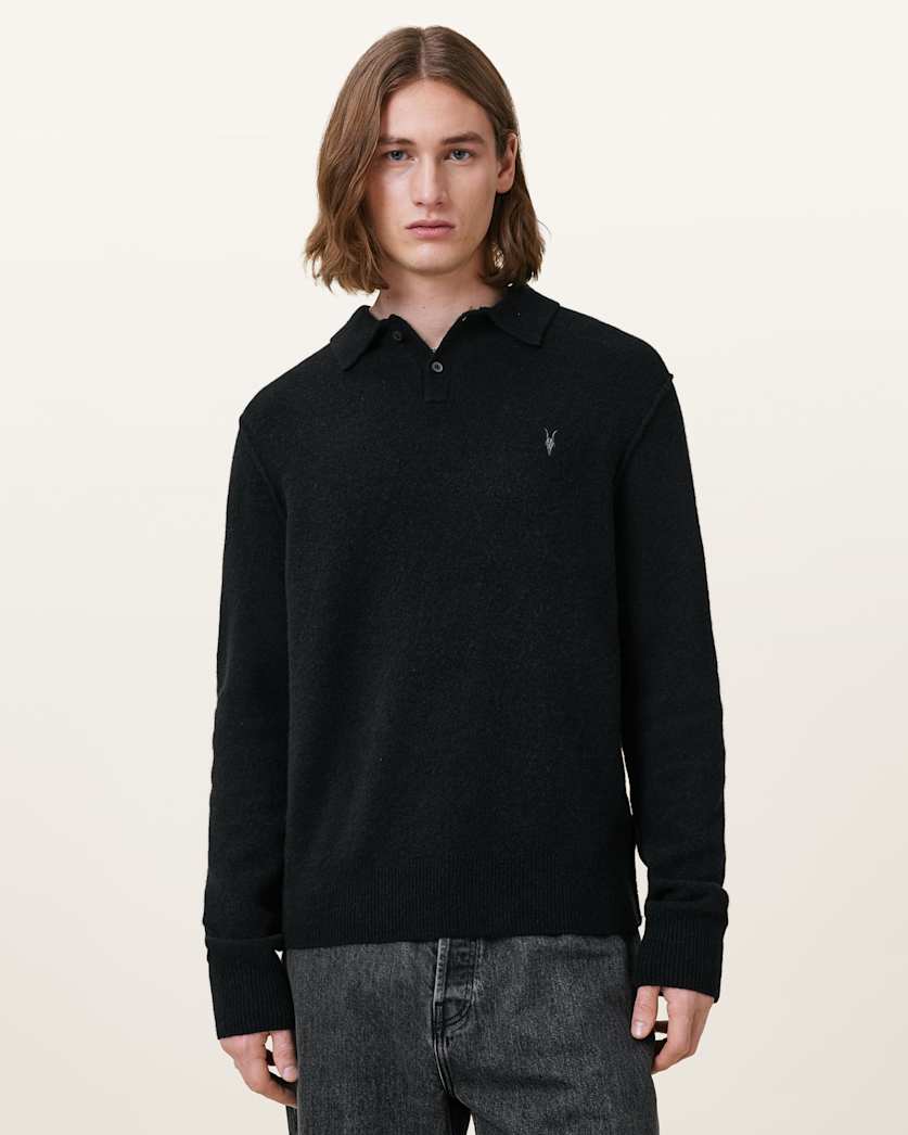 Statten Long Sleeve Ramskull Polo Jumper
