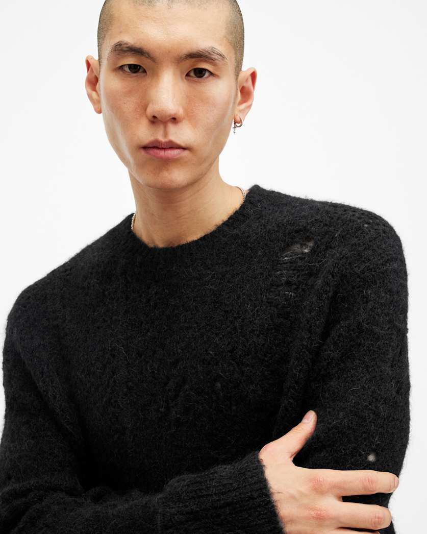 Hadwin Distressed Crew Neck Jumper