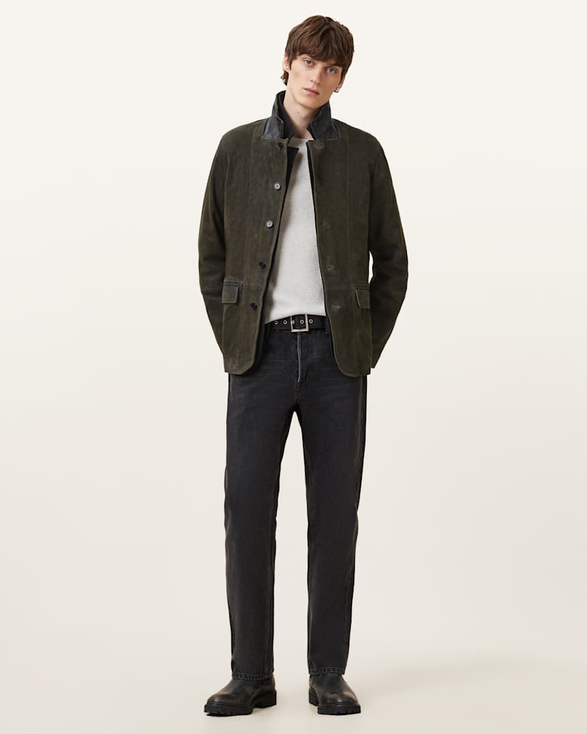 Survey Double Layered Leather Blazer