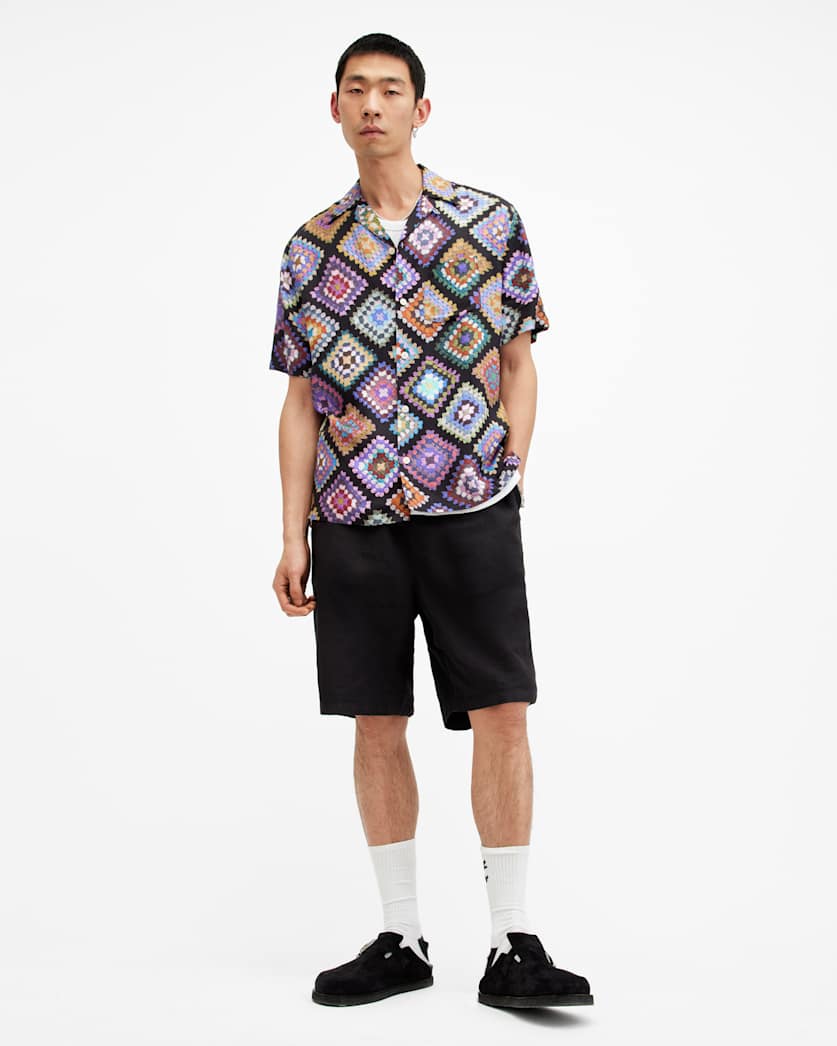 Tunar Crochet Printed Relaxed Fit Shirt