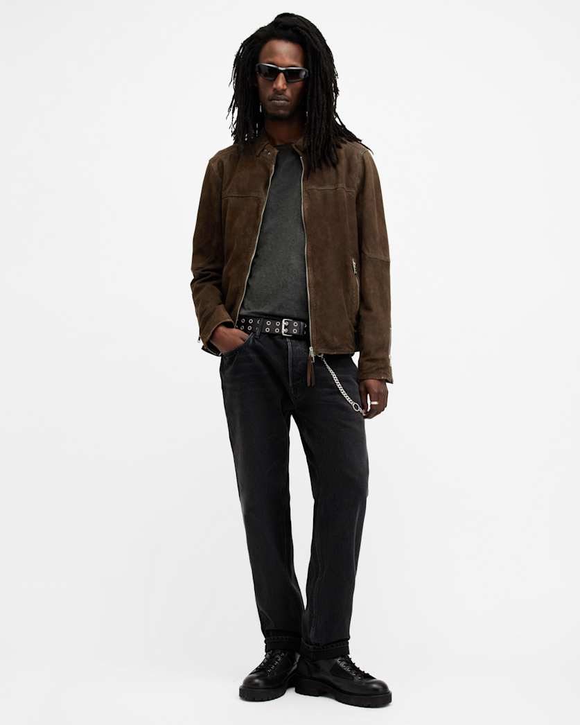 Cora Suede Snap Back Collar Jacket