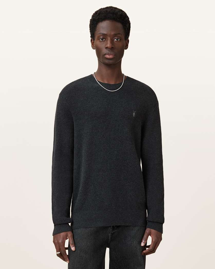 Aspen Waffle Texture Crew Neck Ramskull Jumper