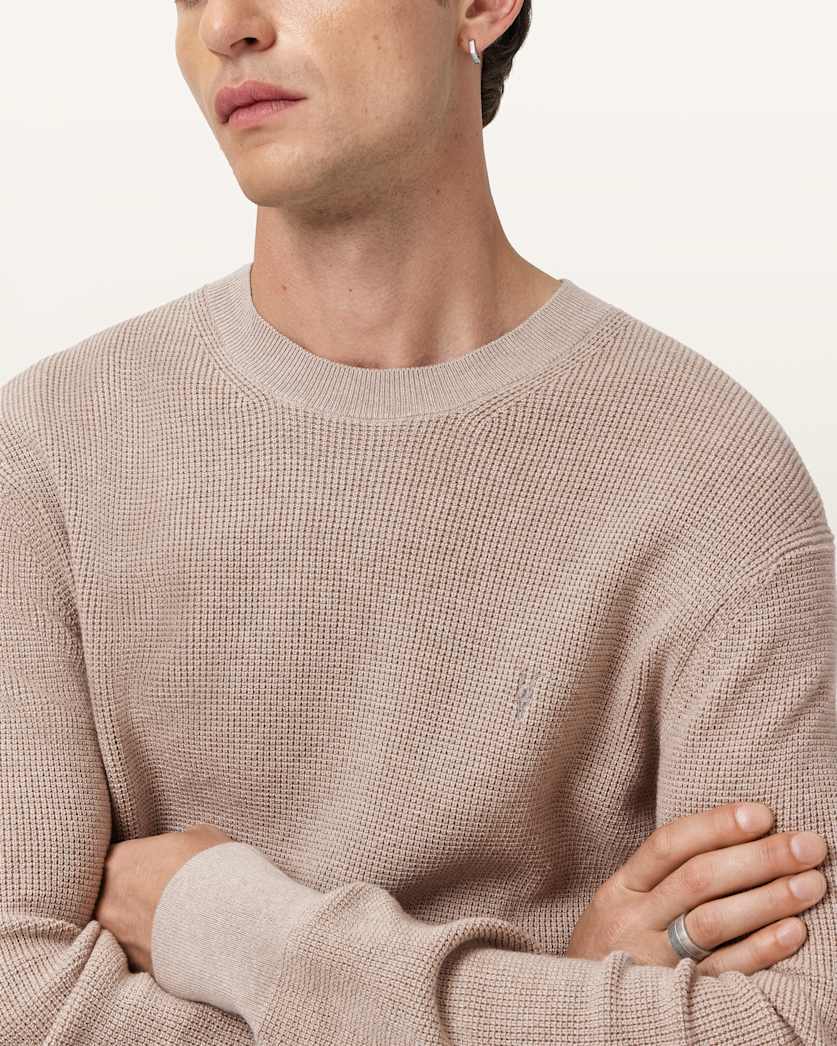 Aspen Waffle Texture Crew Neck Ramskull Jumper