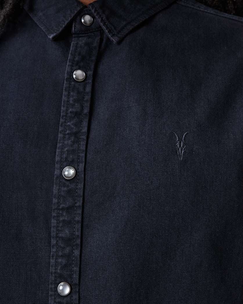 Gleason Press Stud Ramskull Denim Shirt
