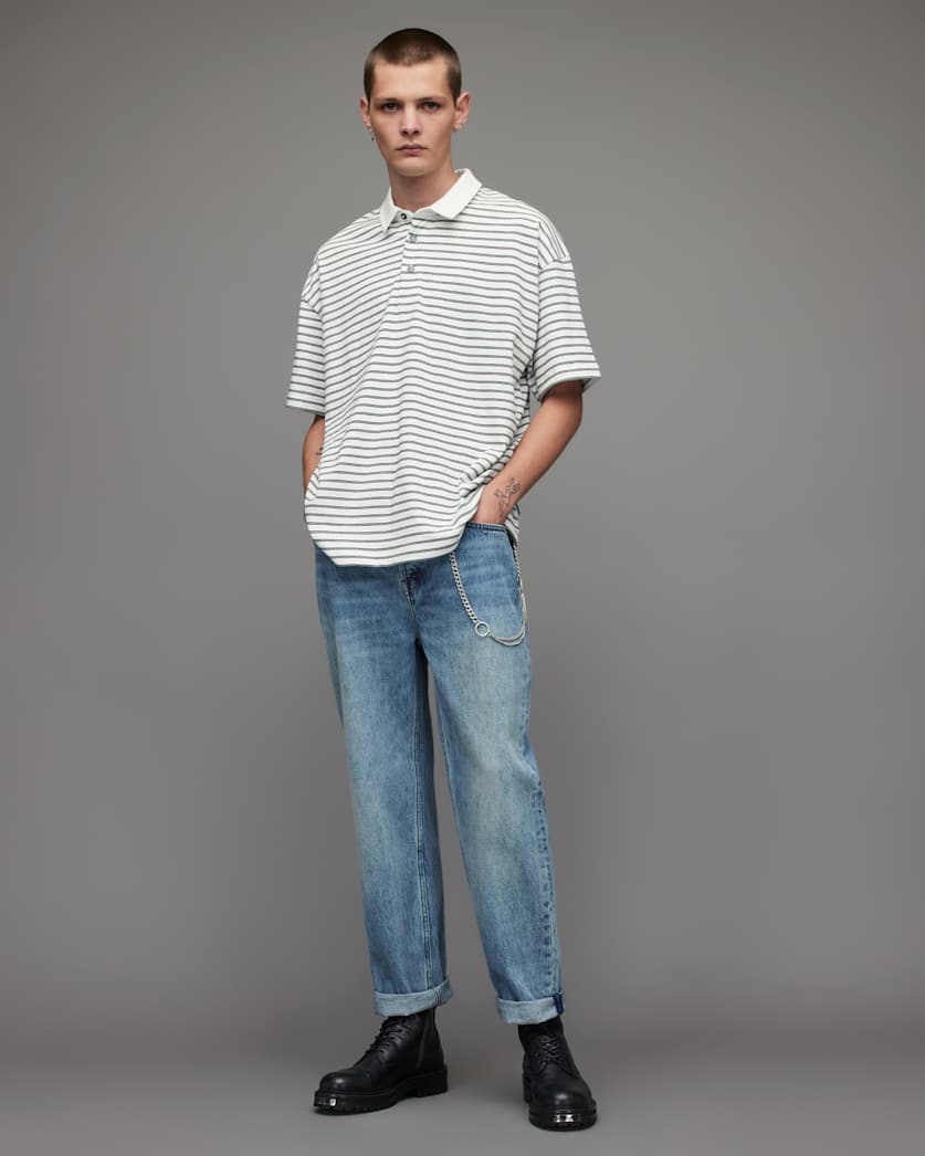 Ave Oversized Striped Polo Shirt