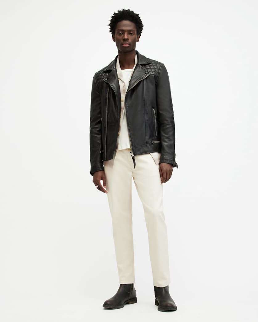 Conroy Textured Leather Biker Jacket
