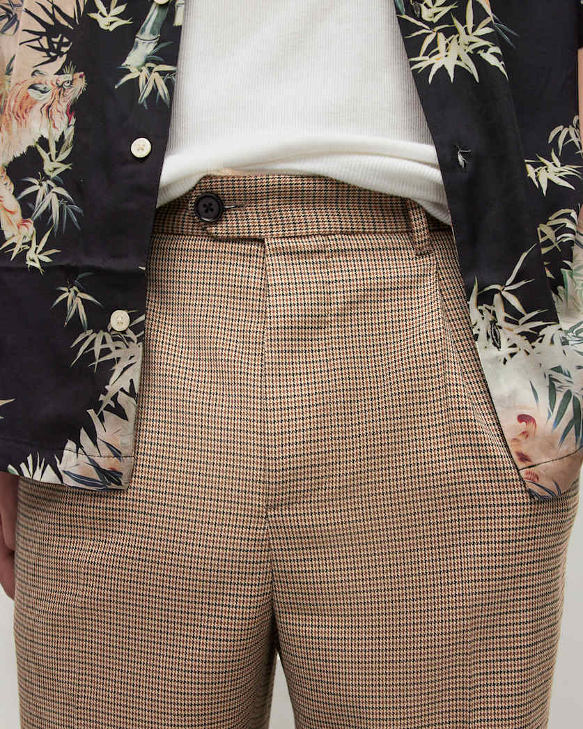 Tiber Cropped Checked Tapered Trousers