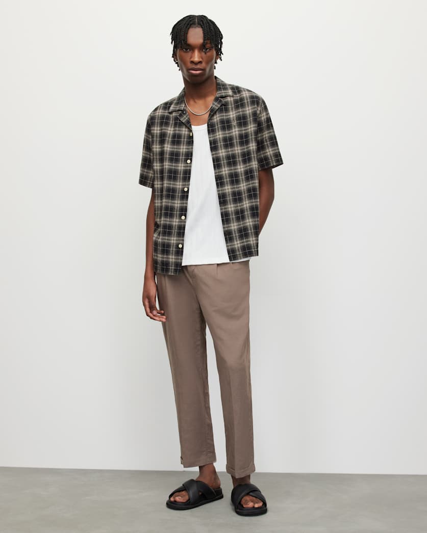Serra Linen Blend Checked Relaxed Shirt