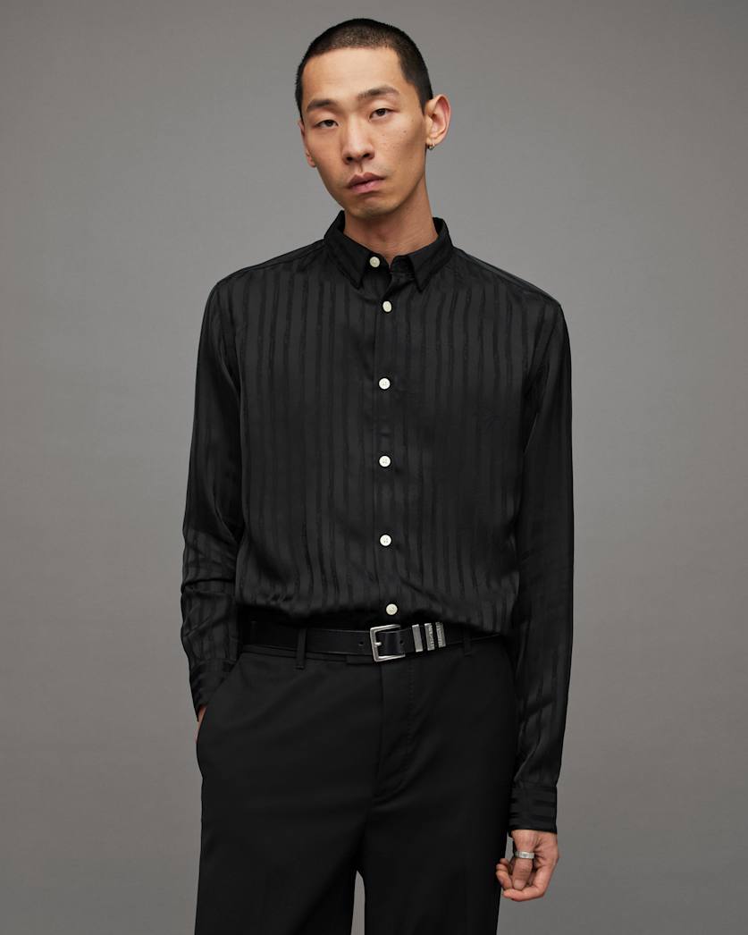 Auriga Jacquard Stripe High Shine Shirt