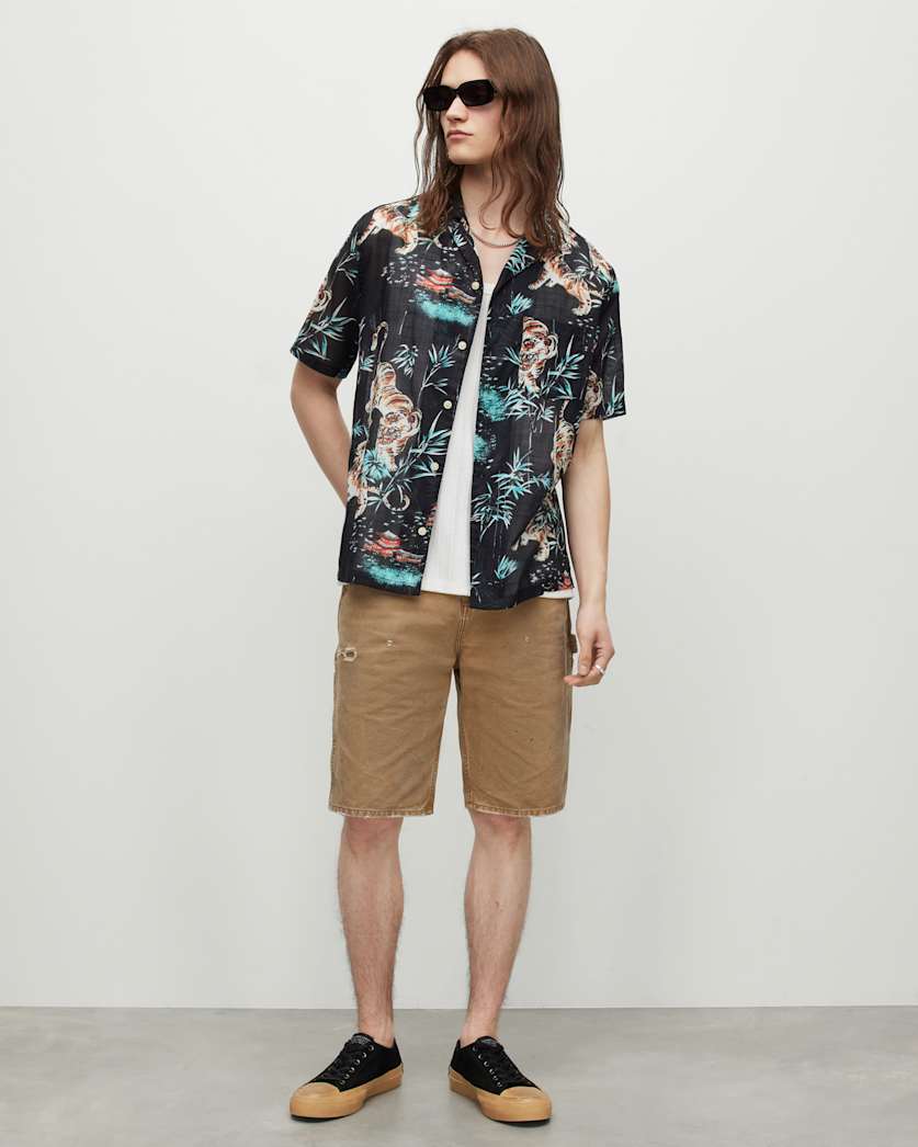Tagise Tiger Print Short Sleeve Shirt
