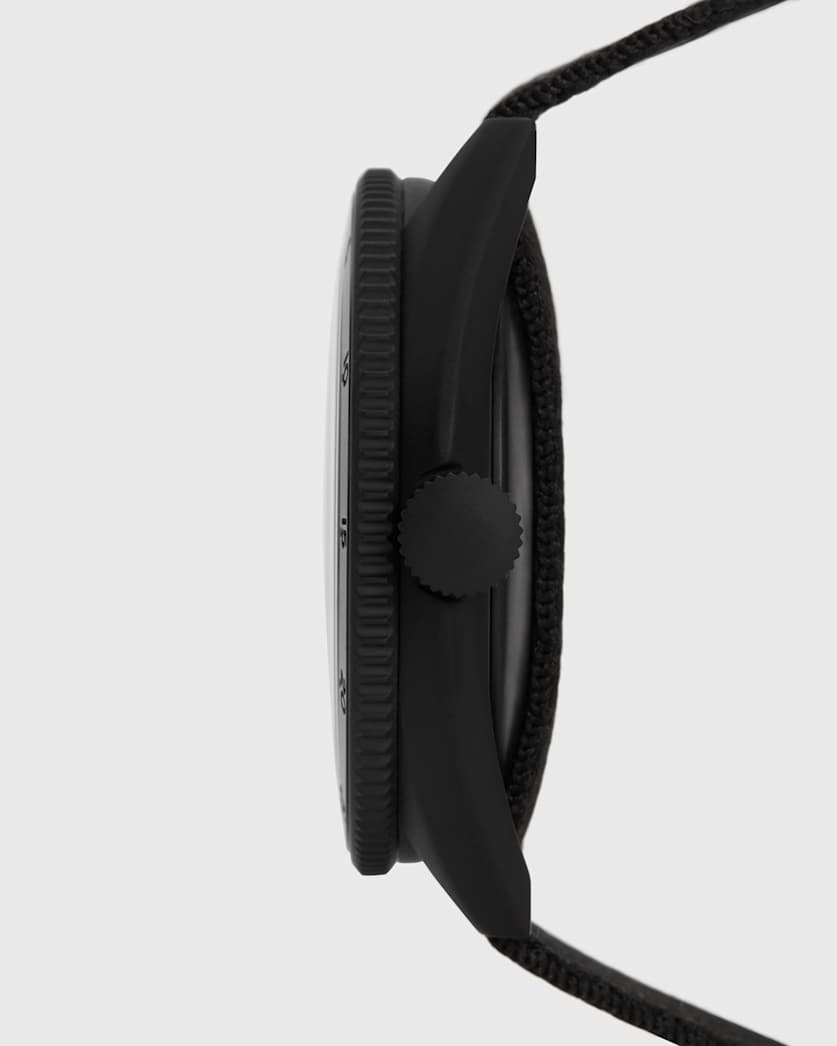 Subtitled GMT I Matte Black Stainless Steel and Black Nylon Watch