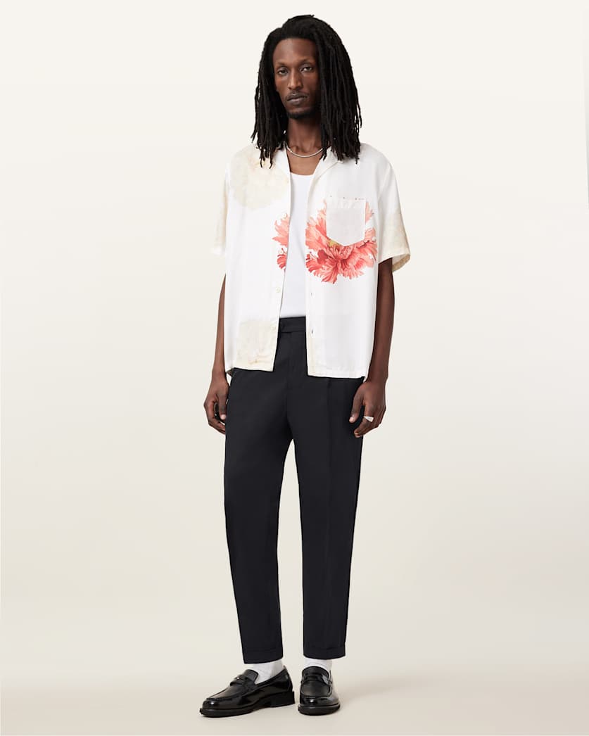 Tallis Slim Fit Cropped Tapered Trousers