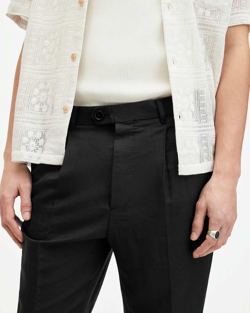 Cross Tallis Linen Blend Slim Trousers