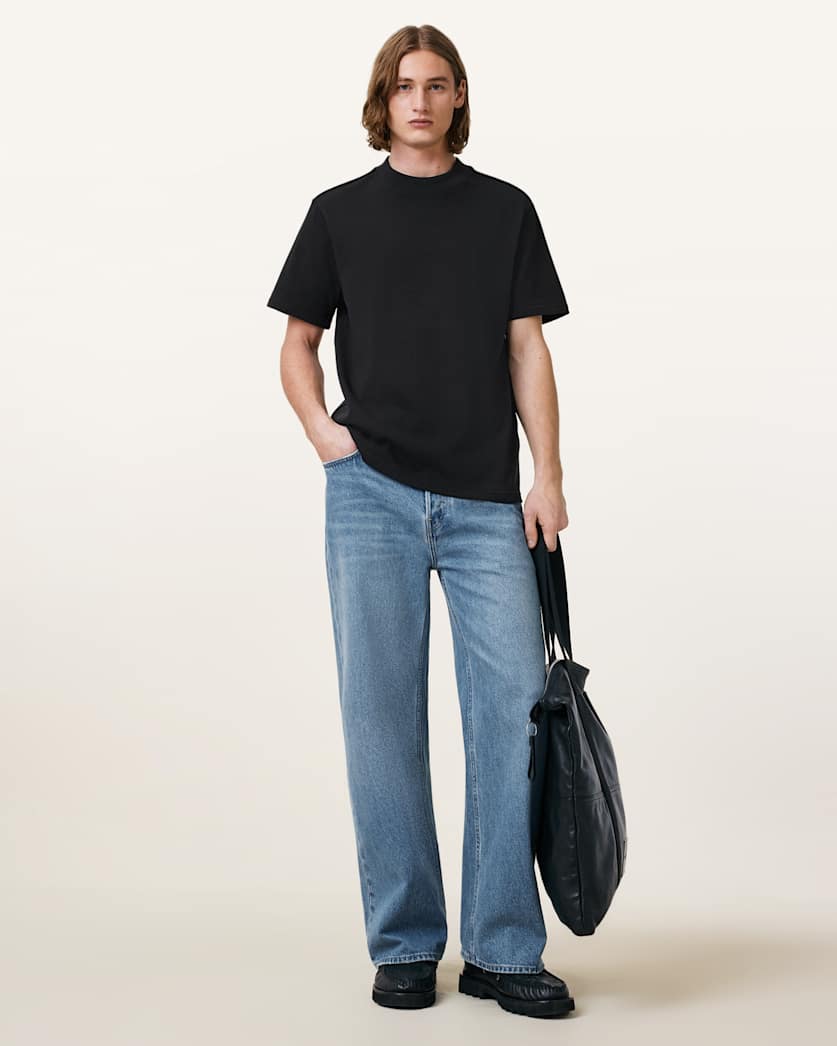 Nero Mock Neck Short Sleeve T-Shirt