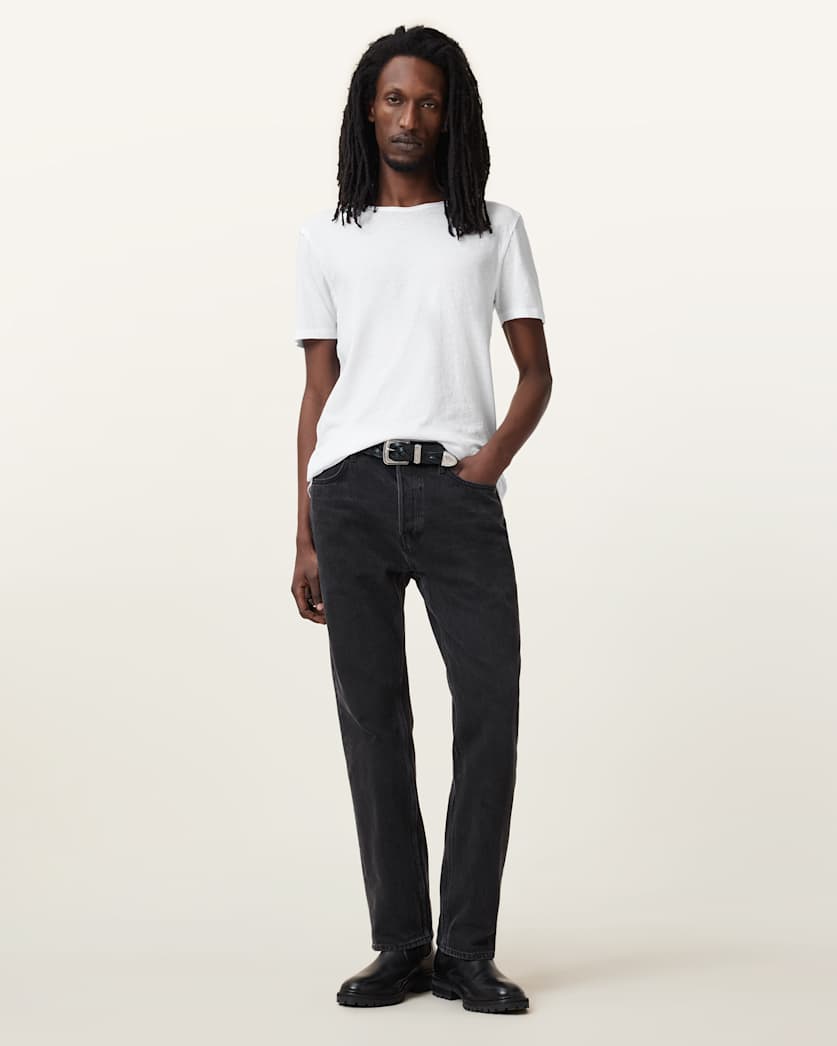 Figure Crew Neck Raw Edge T-Shirt