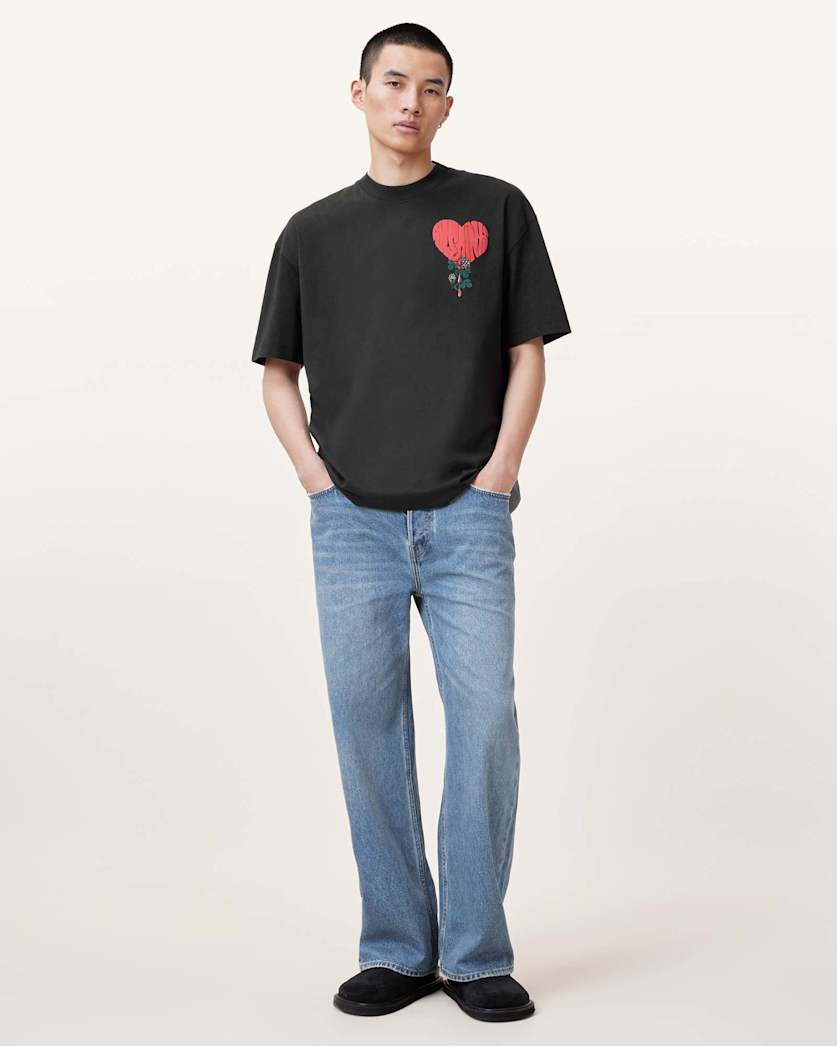Sown Printed Oversized Crew Neck T-Shirt
