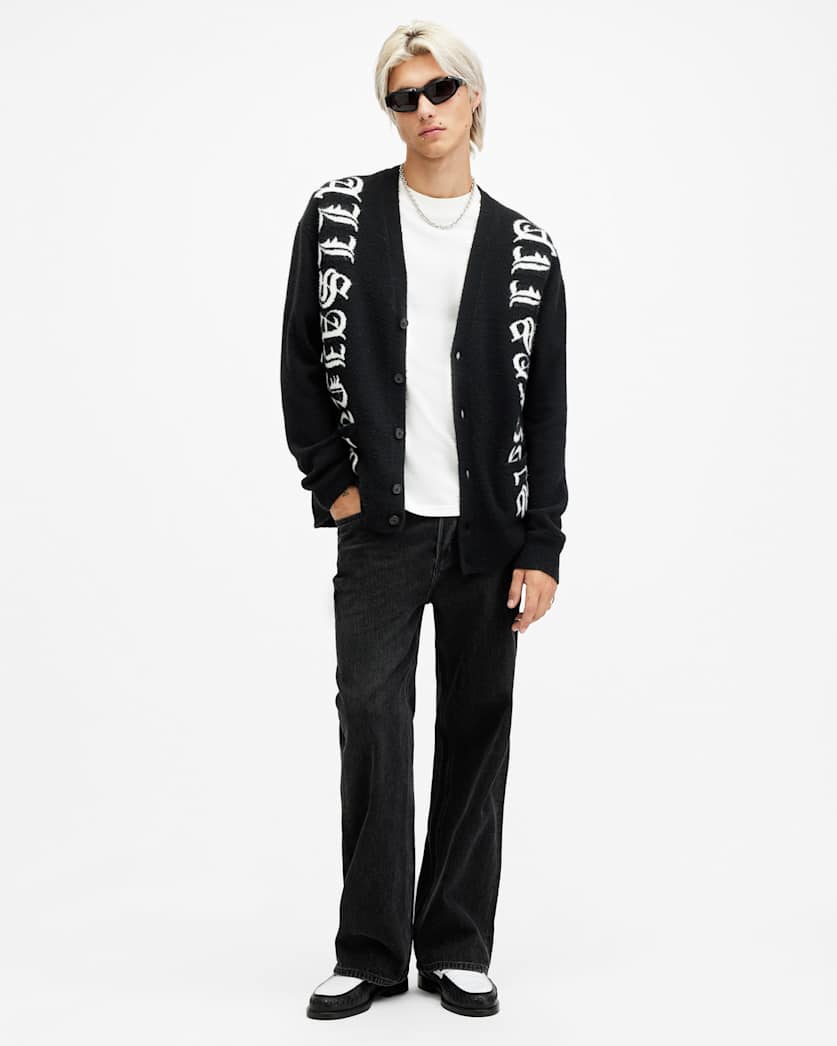Scripture Gothic Jacquard Logo Cardigan