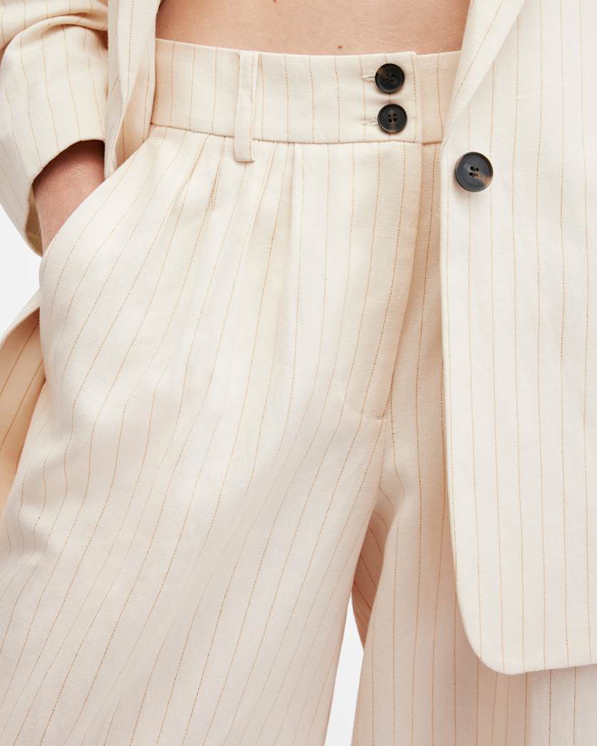 Payton Wide Leg Linen Blend Trousers