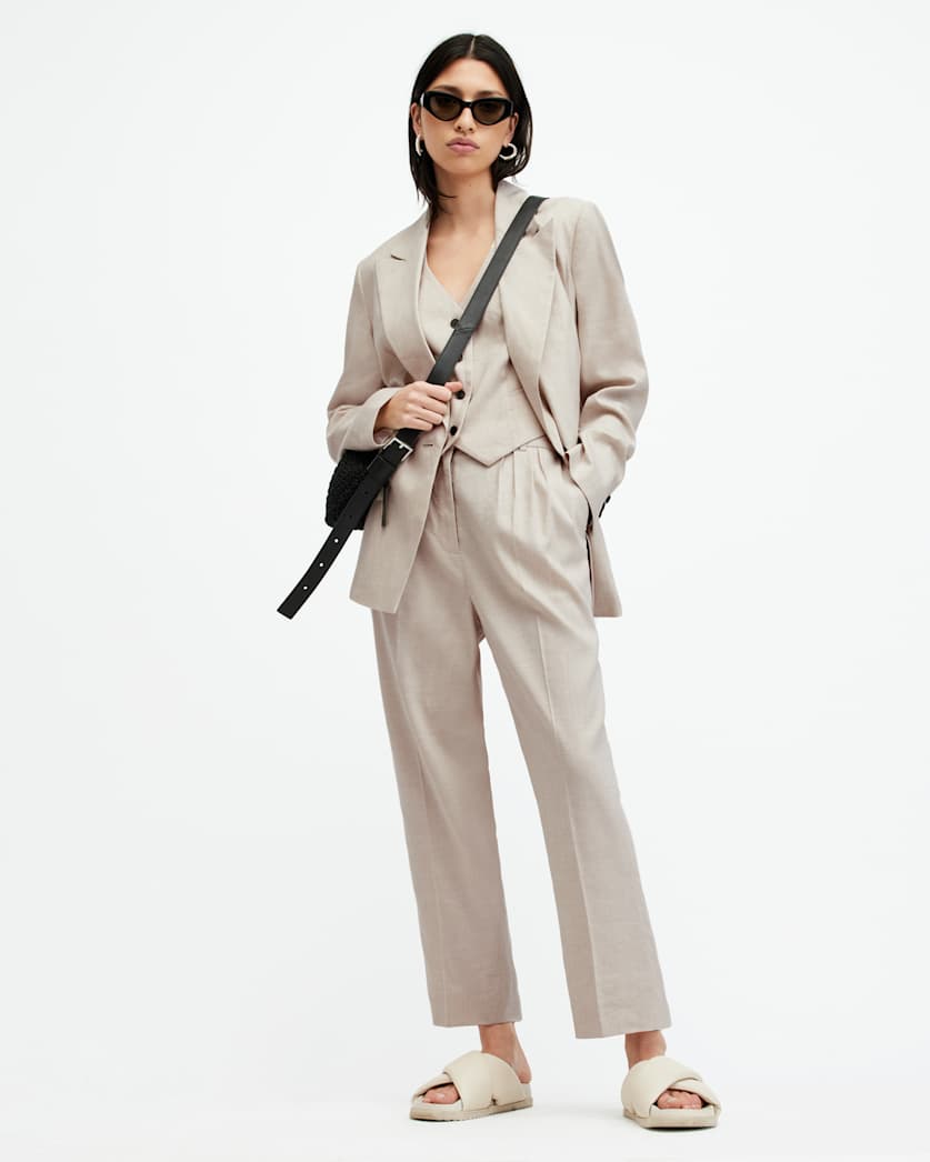 Whitney Linen Blend V-Neck Waistcoat